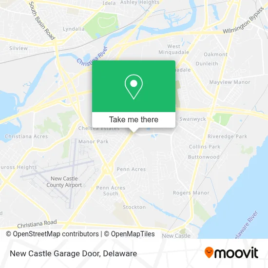New Castle Garage Door map