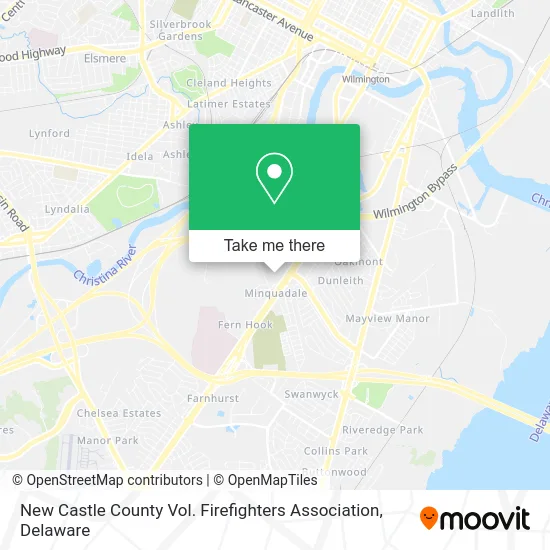 New Castle County Vol. Firefighters Association map