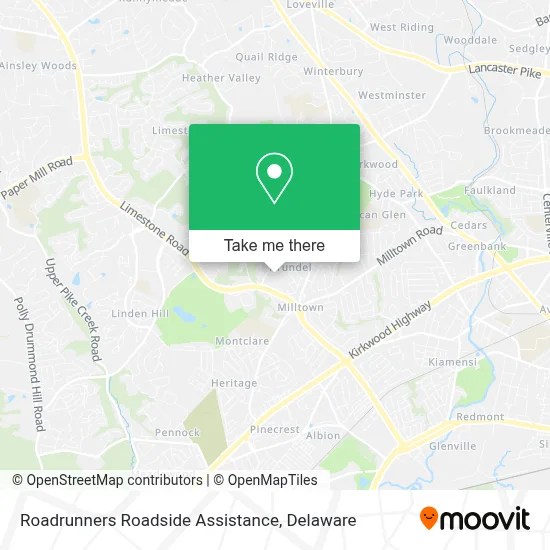 Roadrunners Roadside Assistance map