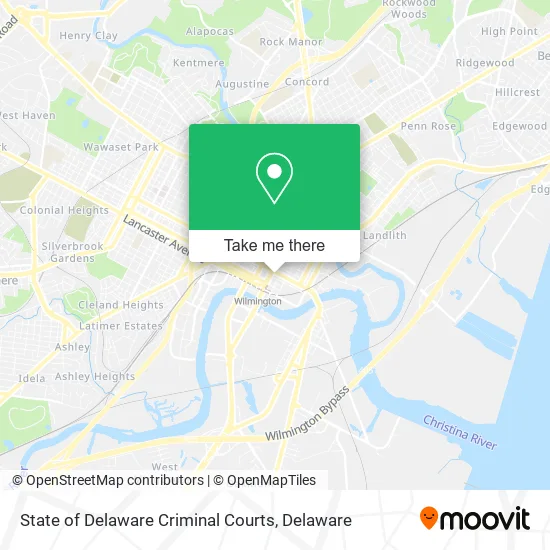 Mapa de State of Delaware Criminal Courts