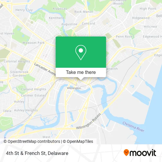 4th St & French St map