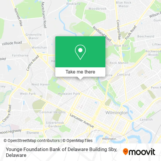 Younge Foundation Bank of Delaware Building Sby map