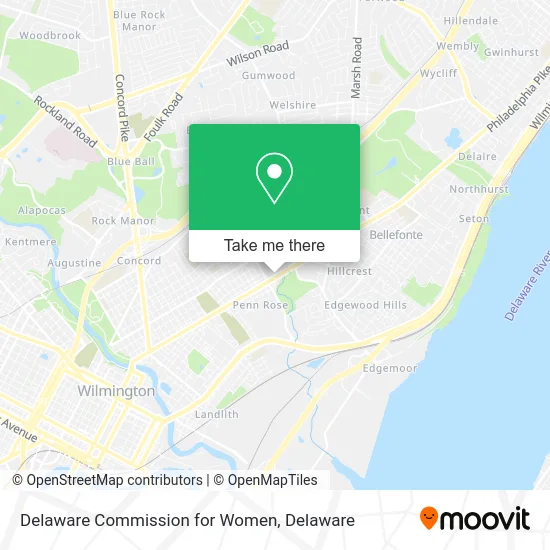 Delaware Commission for Women map