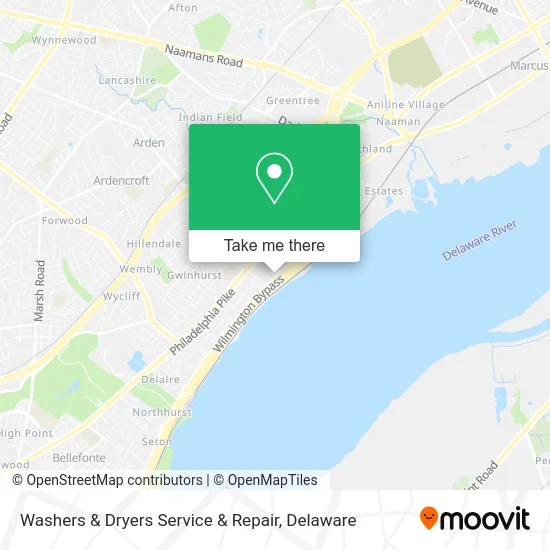 Washers & Dryers Service & Repair map