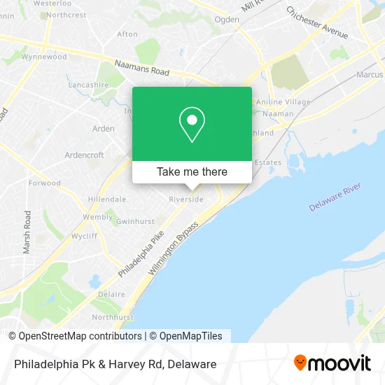 Philadelphia Pk & Harvey Rd map