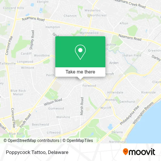 Poppycock Tattoo map