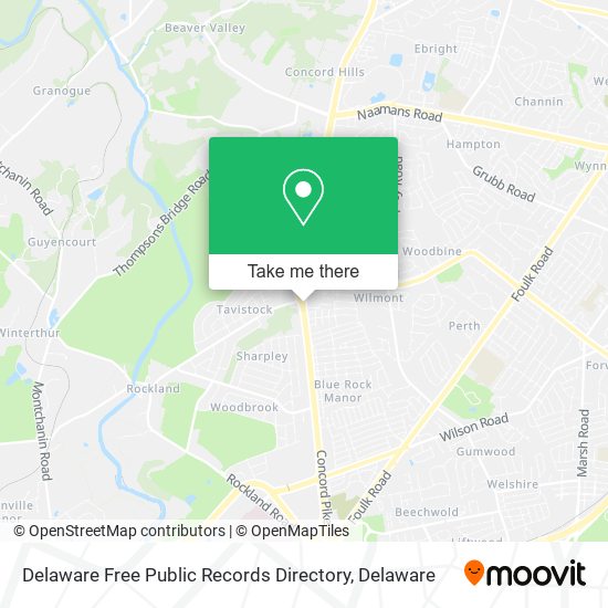 Mapa de Delaware Free Public Records Directory