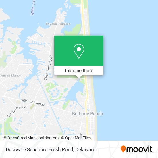 Mapa de Delaware Seashore Fresh Pond