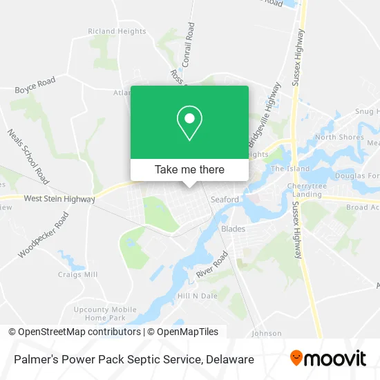 Palmer's Power Pack Septic Service map