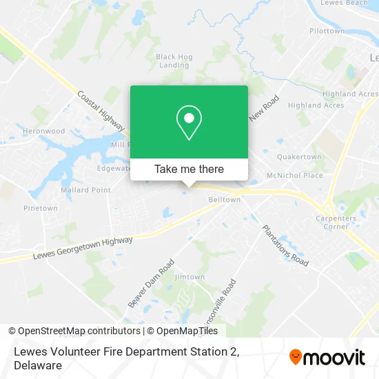 Lewes Volunteer Fire Department Station 2 map