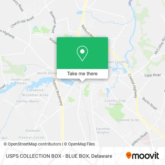 USPS COLLECTION BOX - BLUE BOX map