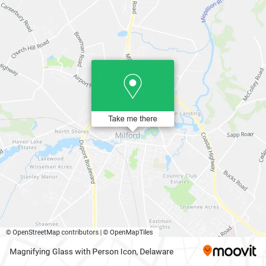 Magnifying Glass with Person Icon map