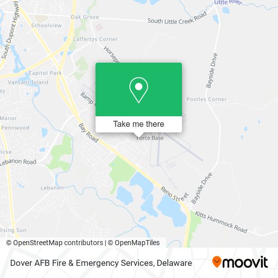 Mapa de Dover AFB Fire & Emergency Services