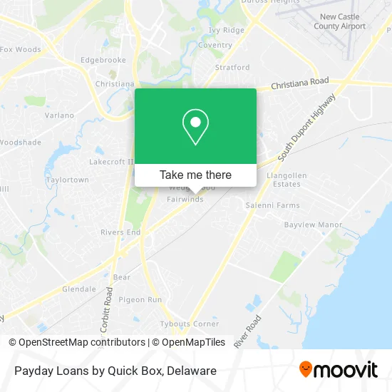 Payday Loans by Quick Box map