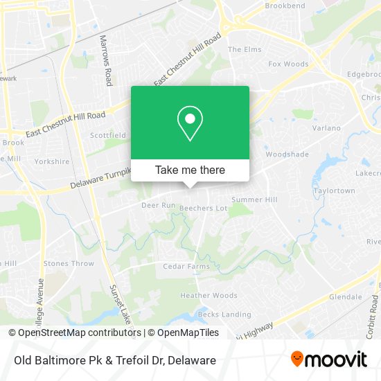 Old Baltimore Pk & Trefoil Dr map