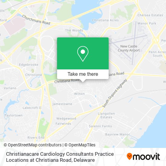 Mapa de Christianacare Cardiology Consultants Practice Locations at Christiana Road