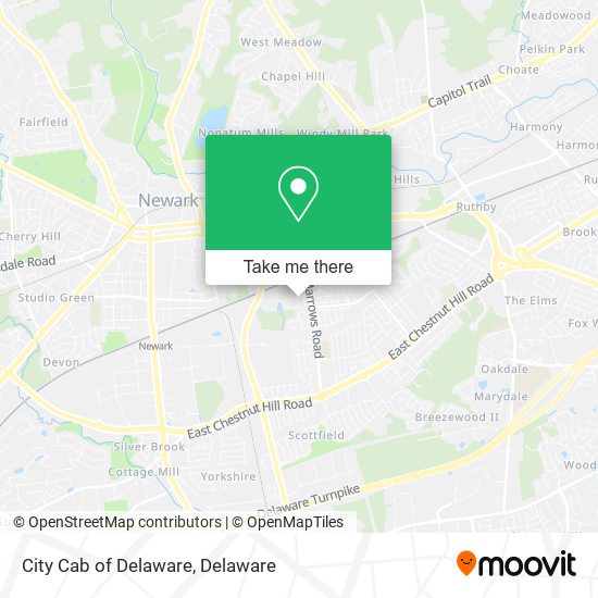 City Cab of Delaware map