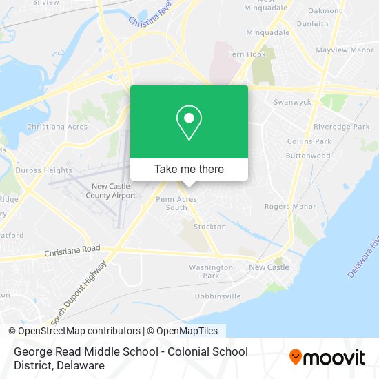 George Read Middle School - Colonial School District map