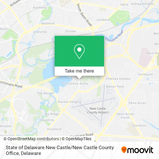 State of Delaware New Castle / New Castle County Office map