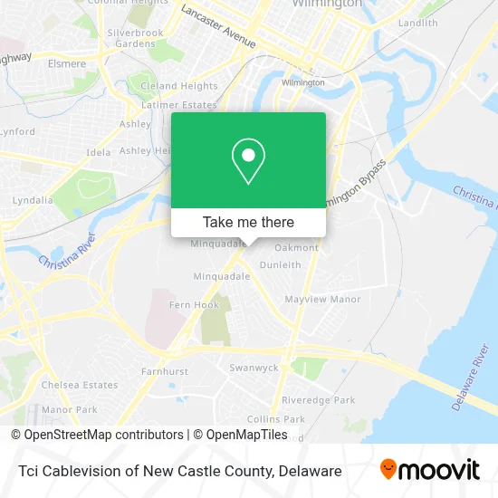 Tci Cablevision of New Castle County map