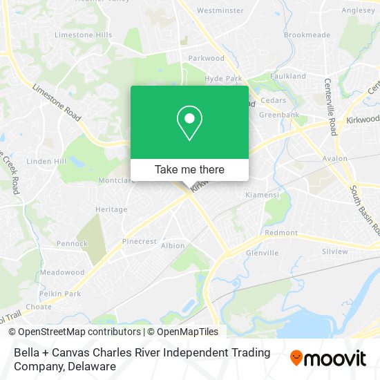 Mapa de Bella + Canvas Charles River Independent Trading Company