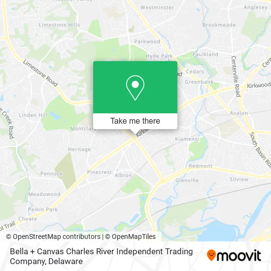 Bella + Canvas Charles River Independent Trading Company map