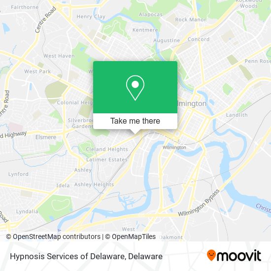 Hypnosis Services of Delaware map