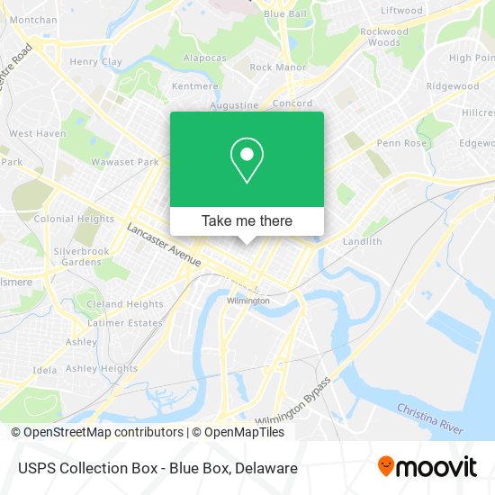 Mapa de USPS Collection Box - Blue Box
