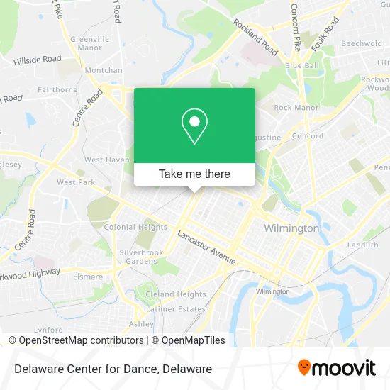 Delaware Center for Dance map