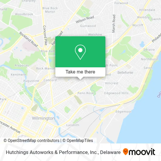 Hutchings Autoworks & Performance, Inc. map