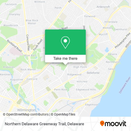 Mapa de Northern Delaware Greenway Trail