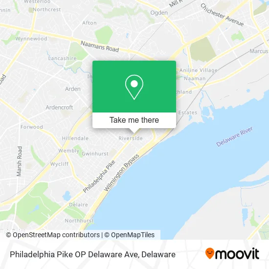Mapa de Philadelphia Pike OP Delaware Ave