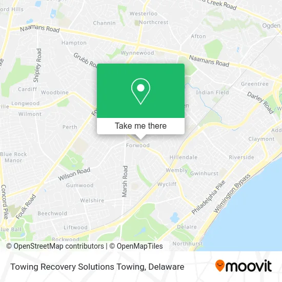 Towing Recovery Solutions Towing map