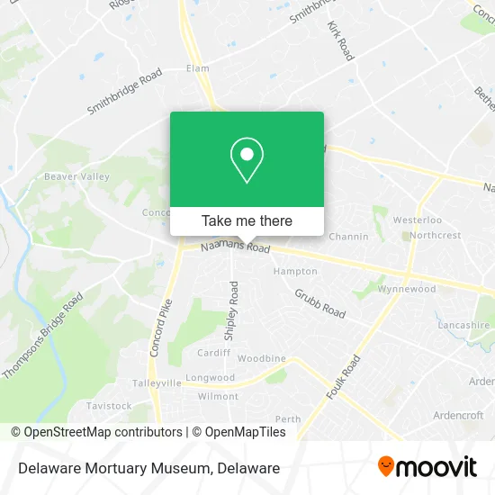 Delaware Mortuary Museum map