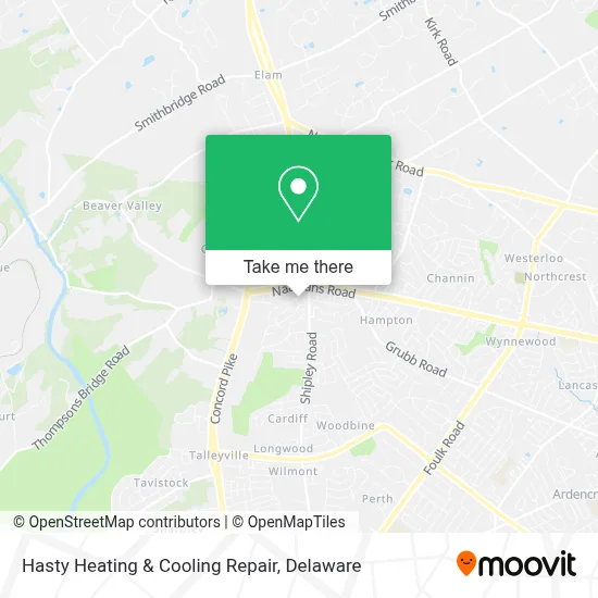 Hasty Heating & Cooling Repair map