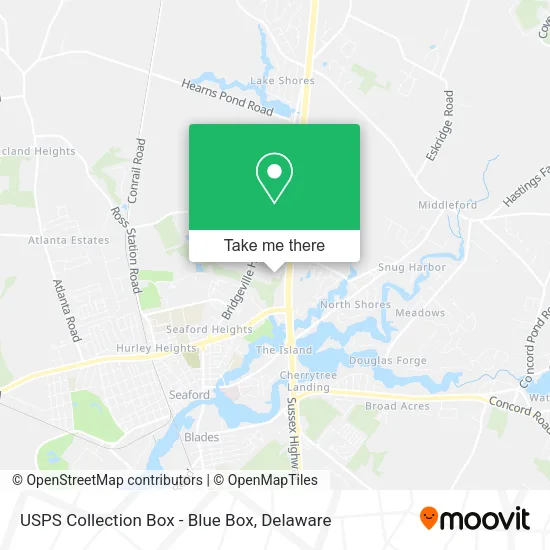 USPS Collection Box - Blue Box map
