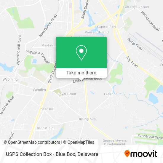USPS Collection Box - Blue Box map