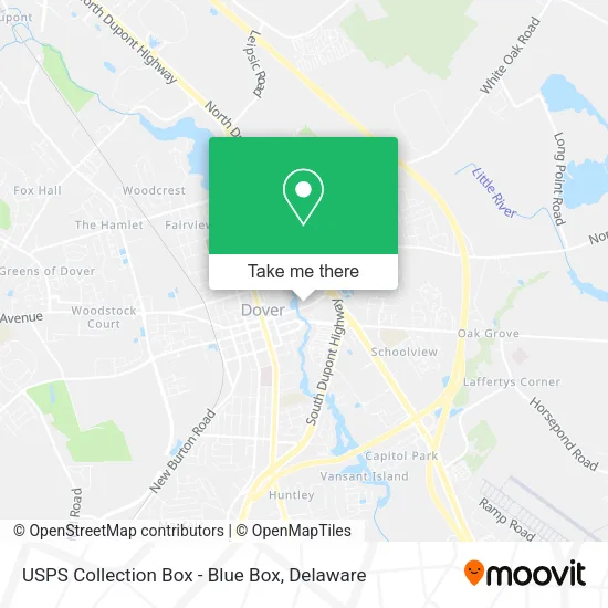 Mapa de USPS Collection Box - Blue Box