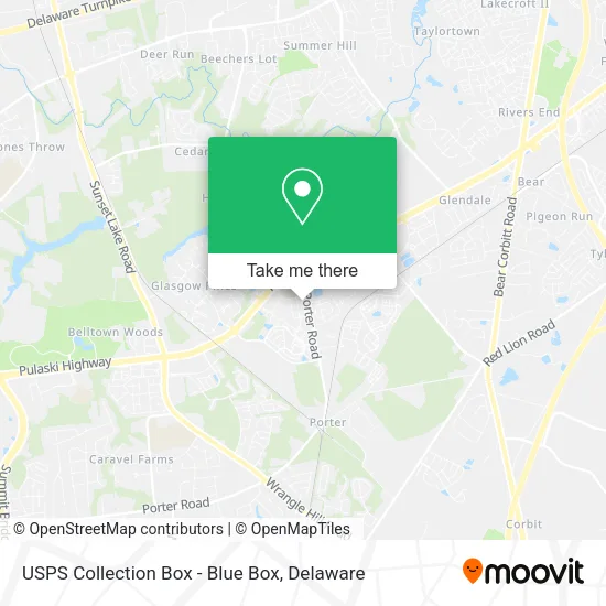 Mapa de USPS Collection Box - Blue Box