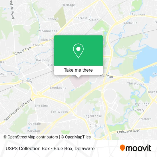 Mapa de USPS Collection Box - Blue Box