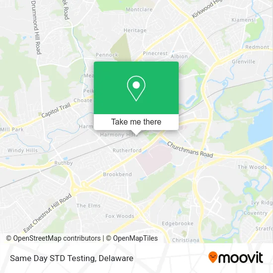 Same Day STD Testing map