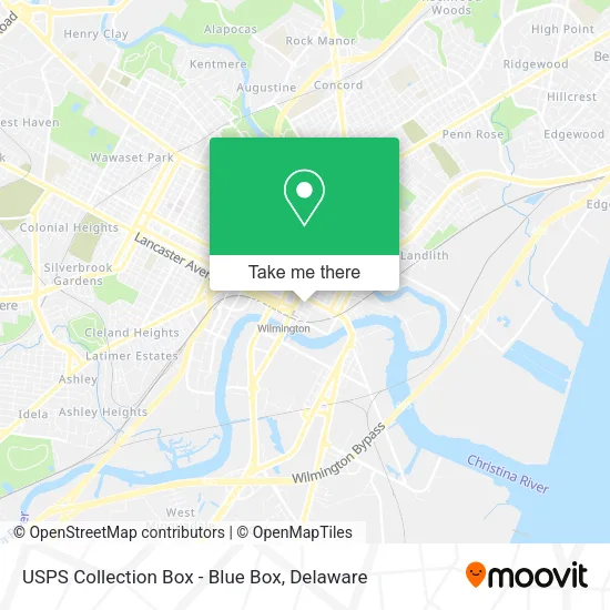 USPS Collection Box - Blue Box map