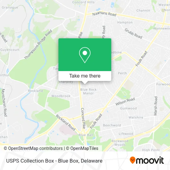 Mapa de USPS Collection Box - Blue Box