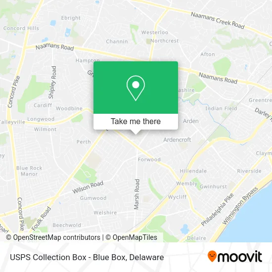 USPS Collection Box - Blue Box map