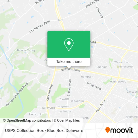 USPS Collection Box - Blue Box map