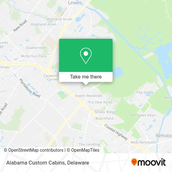 Alabama Custom Cabins map
