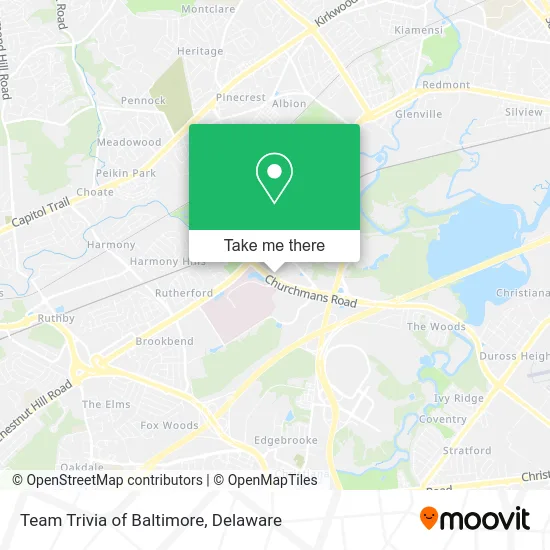 Team Trivia of Baltimore map