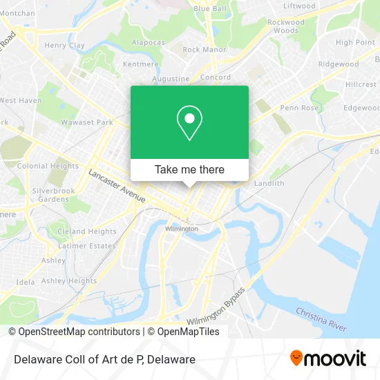 Delaware Coll of Art de P map