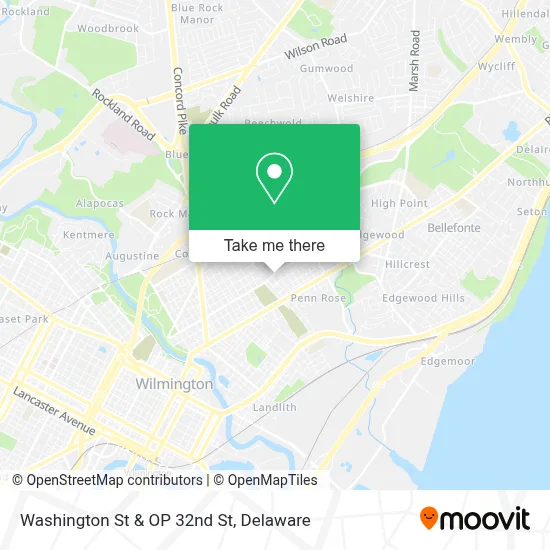 Washington St & OP 32nd St map