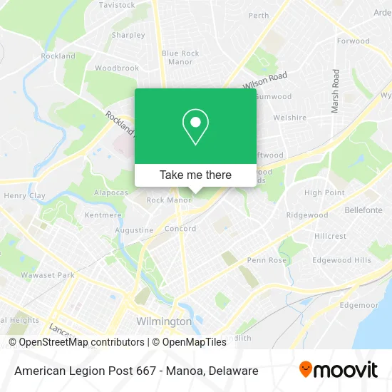 American Legion Post 667 - Manoa map